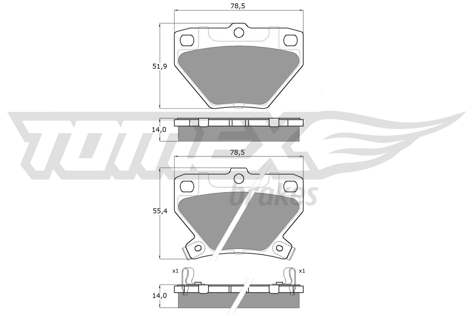 Sada brzdových platničiek kotúčovej brzdy TOMEX Brakes